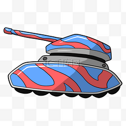 卡通手绘蓝色坦克插画