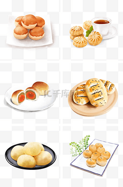 蛋黄酥插画图片_中秋节手绘中式糕点