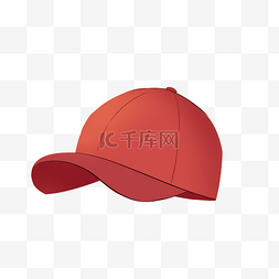 帽子红色鸭舌帽简约免扣素材