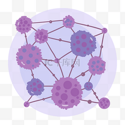 生物细胞科技图片_细菌细胞紫色科技球