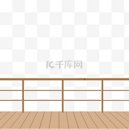 走廊栏杆图片_卡通红色的栏杆免抠图