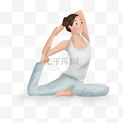暑假生活插图图片_练习瑜伽女生素材