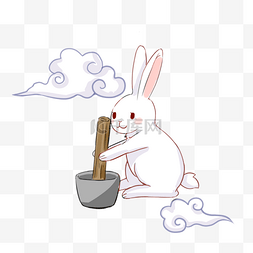中秋节兔子手绘插画