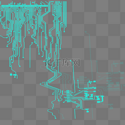 电路线图片_蓝色科技线条电路板元素