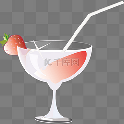 白色的玻璃杯图片_红色草莓果汁