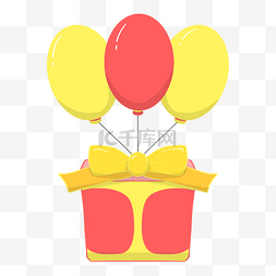 黄色气球礼盒