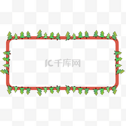 圣诞节红色圣诞树边框
