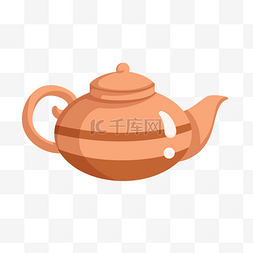 茶具插画图片_手绘复古茶壶插画