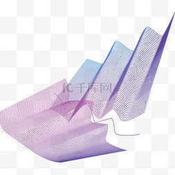 弧线波纹图片_唯美蓝紫色线条图案元素
