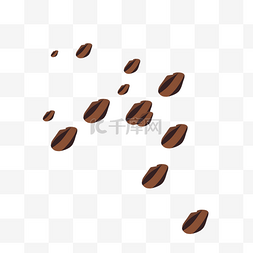 漂浮咖啡豆图片_洒落的咖啡豆