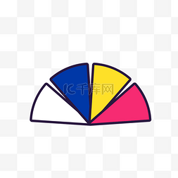 红蓝双方pk图片_扇形彩色图案