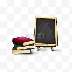 教育黑板手绘图片_高考季手绘黑板和书