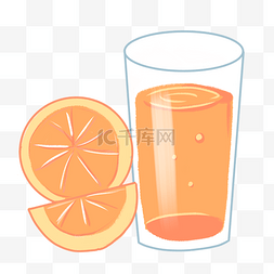 美食美容图片_卡通美容橙汁插画