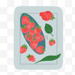 红色手绘草莓图片_手绘新鲜的草莓插画