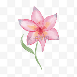 粉色矢量花朵图片_卡通手绘六瓣花矢量素材