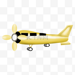 黄色卡通飞机插画