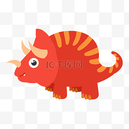 白垩纪恐龙图片_红色的动物恐龙插画