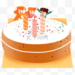 吃蛋糕吃蛋糕图片_蛋糕生日蛋糕插画
