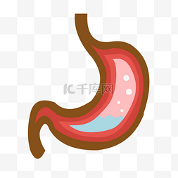 红色手绘人体器官胃矢量免抠素材