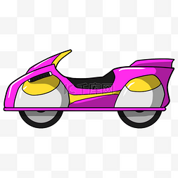 紫色可爱摩托车卡通插画