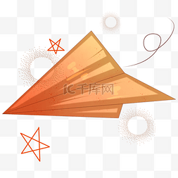 折纸飞机图片_创意橙色纸飞机插画