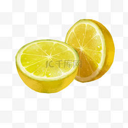 柚柠檬图片_黄色切开一半的柠檬柚子