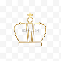 金银色立体皇冠装饰