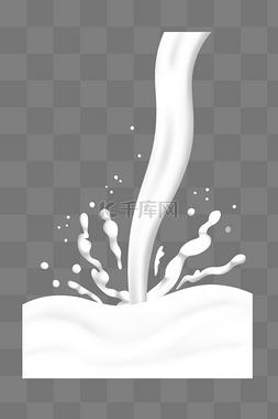 香浓牛奶图片_喷洒的液体牛奶插画