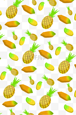 黄色菠萝底纹装饰