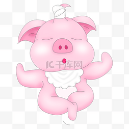 猪年形象佛系猪娃娃
