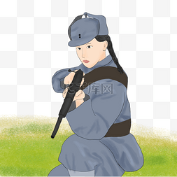 建军节军人插画图片_建军节红军PNG