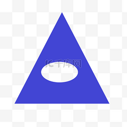 蓝色空心圆角三角形