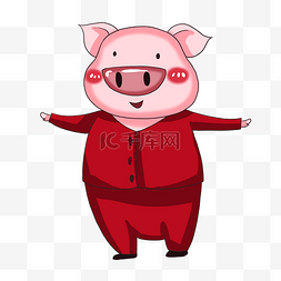 红色可爱小猪图片_粉红小猪可爱小猪漫画猪