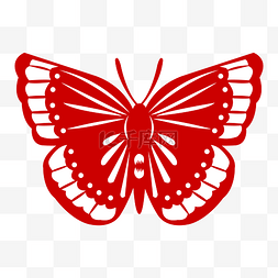 手绘红色昆虫图片_漂亮的红色蝴蝶剪纸