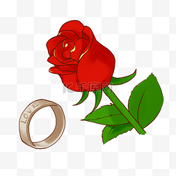 绿色戒指图片_情人节红色的玫瑰花和戒指