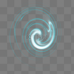 圆形光效白色图片_蓝色旋转光效线条元素