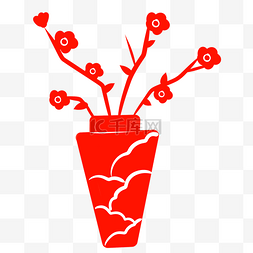 如意花纹图片_红色传统植物花朵