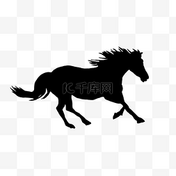 奔跑的马剪影图片_奔跑的马