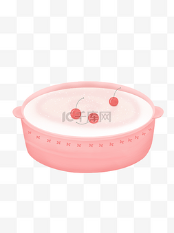 手绘锅子图片_手绘粉色锅子插画设计可商用元素