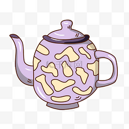 手绘骨瓷茶壶插画