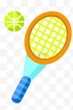 果绿色网球拍插画
