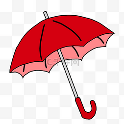 红色雨伞卡通素材免费下载