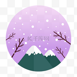 背景小清新渐变图片_手绘冬季雪景矢量插画