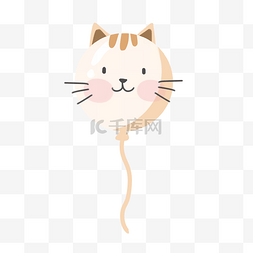 浅色气球图片_卡通小猫气球装饰插图