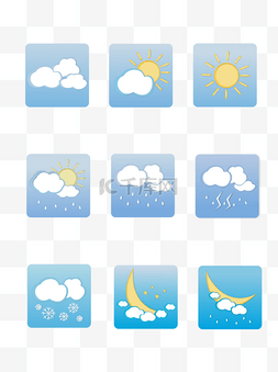 手机图标天气图片_手机图标元素之天气状况卡通图案