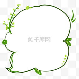绿色的框图片_绿色的树叶报框插画