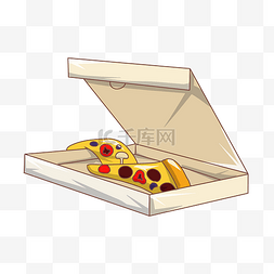 黄色的披萨手绘插画