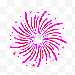 粉色烟花元素图片_烟花旋转式粉色矢量图
