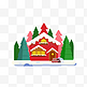 圣诞雪屋装饰免抠图
