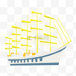 轮船插画图片_创意轮船手绘插画